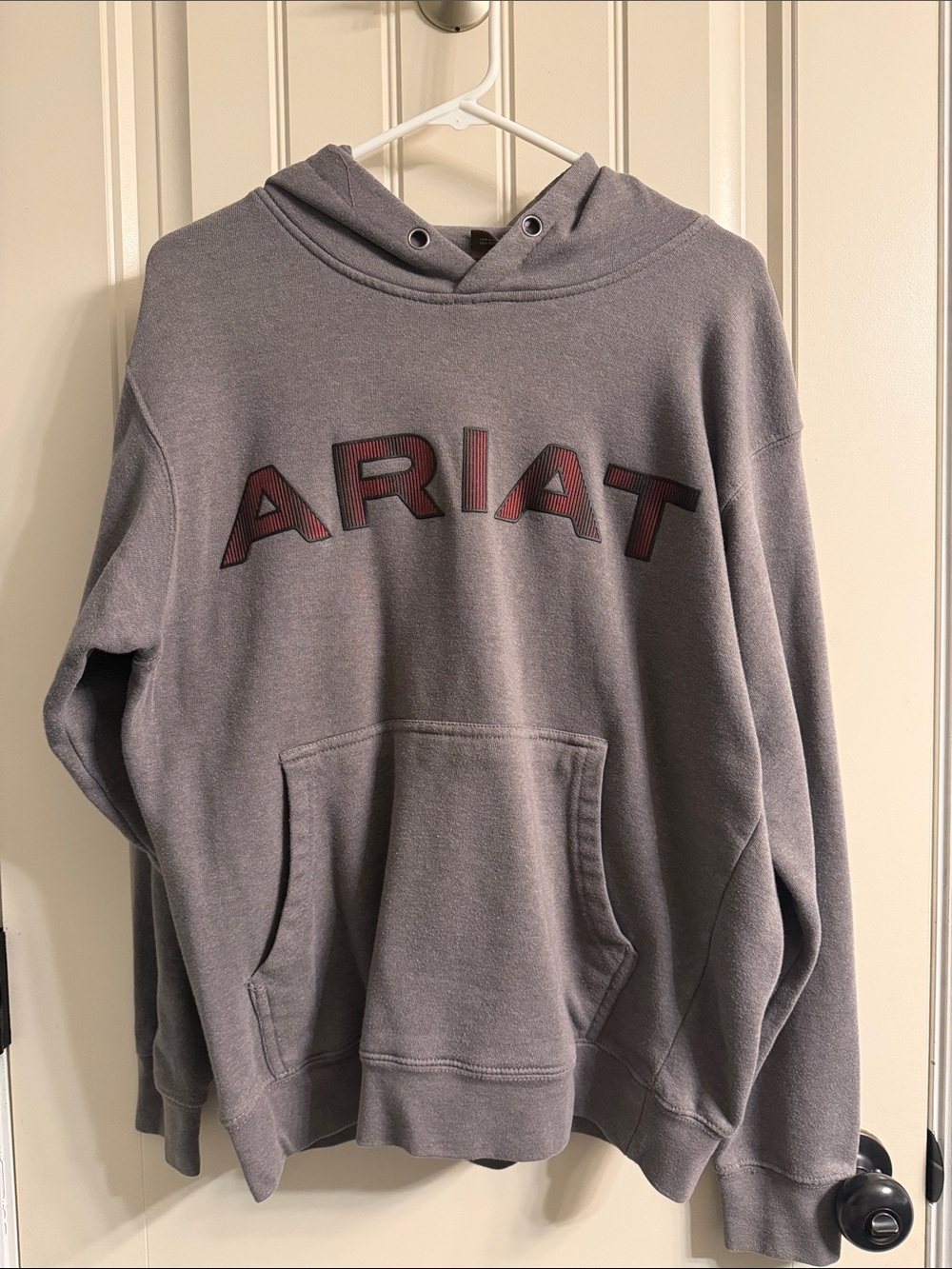 Ariat Gray Hoodie with Red Logo